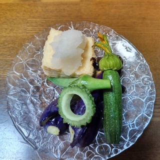 冷やし揚げ豆腐夏野菜添え!